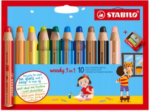 Kredki Stabilo Woody 3w1 10 Sztuk + Temperówka 
