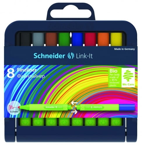Flamaster Schneider Link-It 1,0mm Stojak - Podstawka 8 sztuk Mix Kolorów