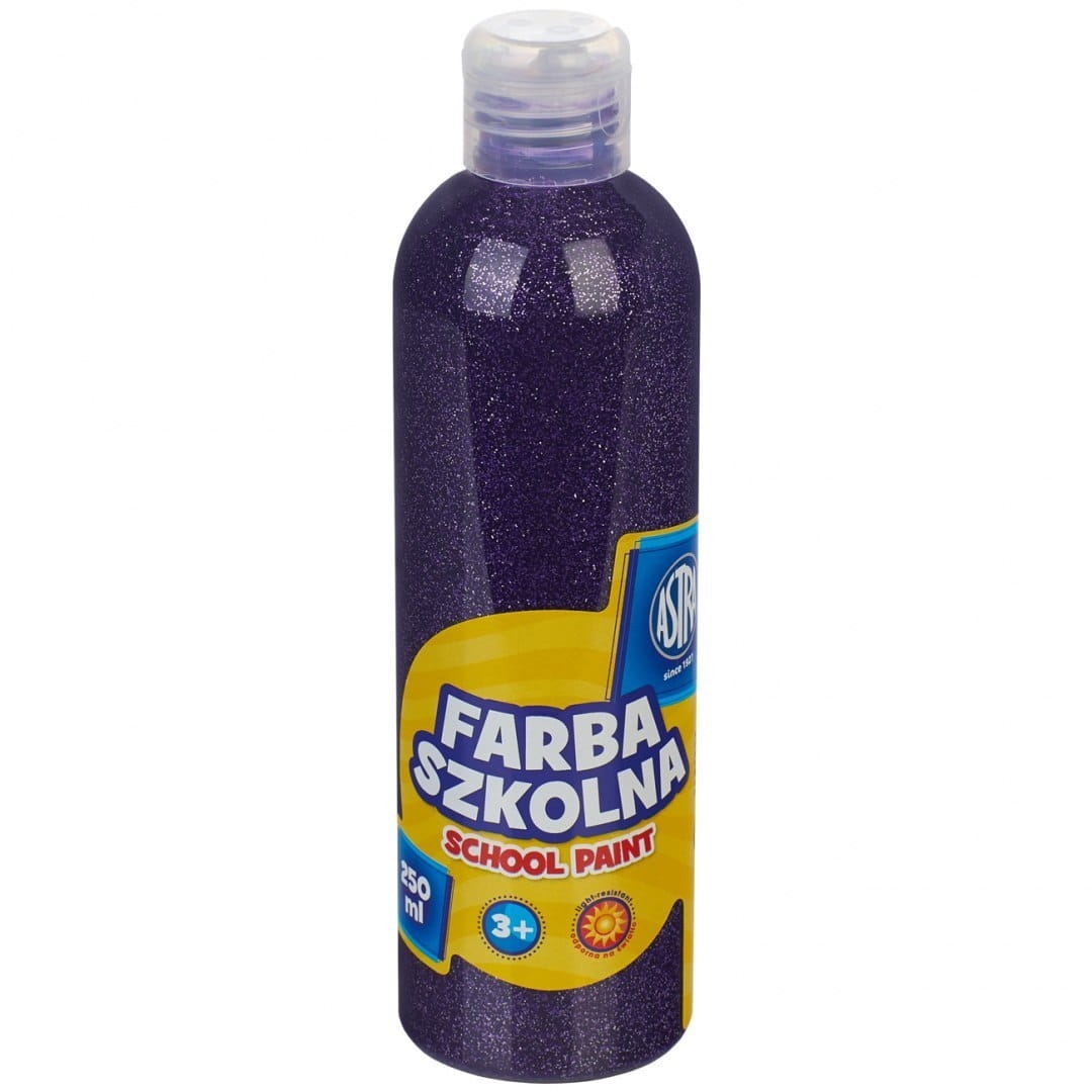 Farba Szkolna Astra 250 ml Brokatowa Fioletowa 