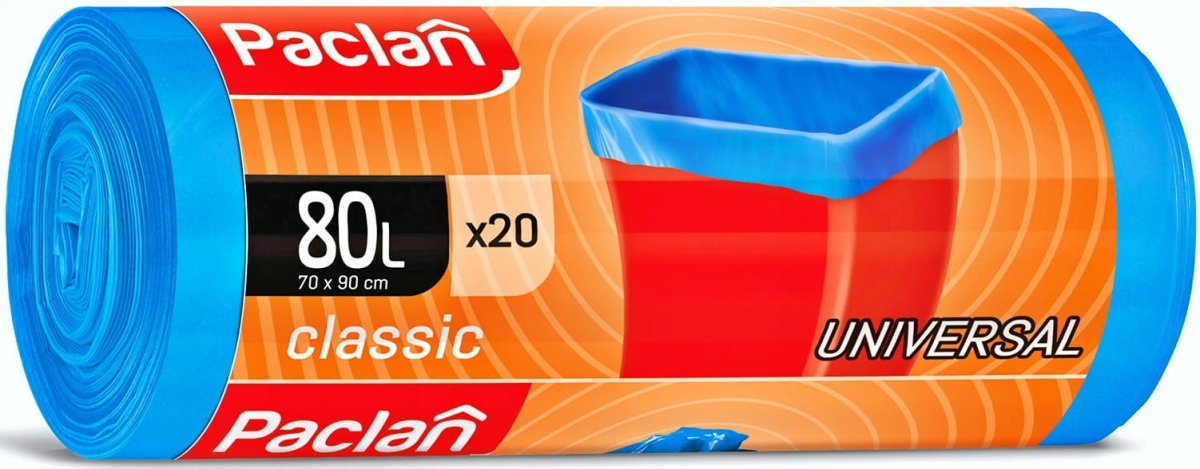 Worki Na Śmieci 80L 20 Sztuk Classic Paclan Niebieskie