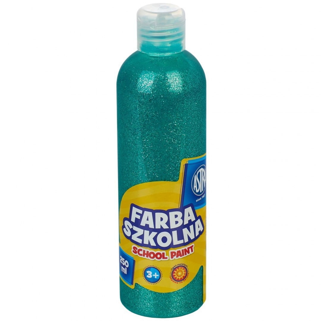 Farba Szkolna Astra 250 ml Brokatowa Zielona