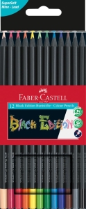 Kredki Ołówkowe Faber-Castell Trójkątne Black Edition 12 Kolorów
