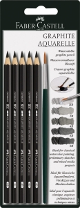Ołówki Akwarelowe Faber-Castell + pędzelek Blister 5 sztuk 117897 FC