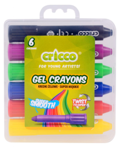 Kredki Żelowe  Twist Cricco 6 Kolorów Kasetka