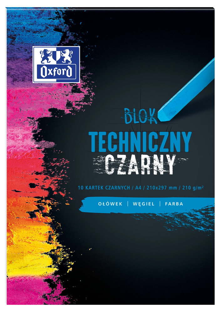 Blok Techniczny Oxford A4 10 Kartek 210G Czarny