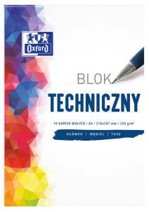 Blok Techniczny Oxford A4 10 Kartek 250G Biały