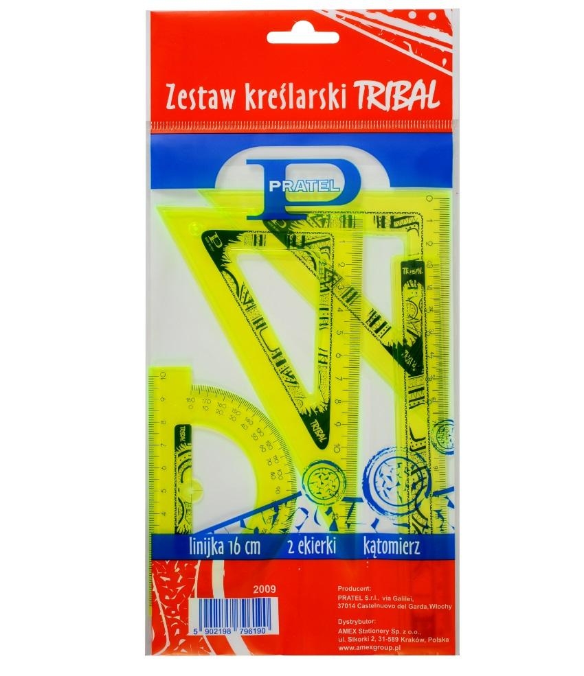 Zestaw Kreślarski Geometryczny Pratel Tribal  4 elementy