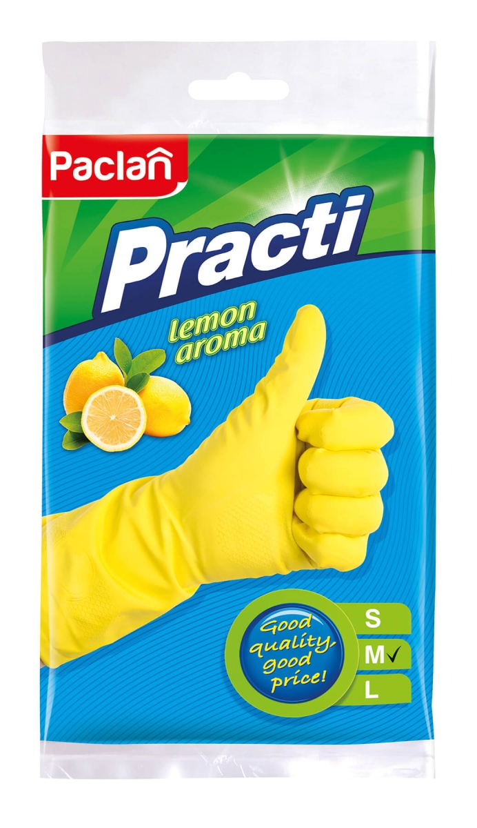 Rękawice Gumowe Gospodarcze M Practi Paclan Lemon