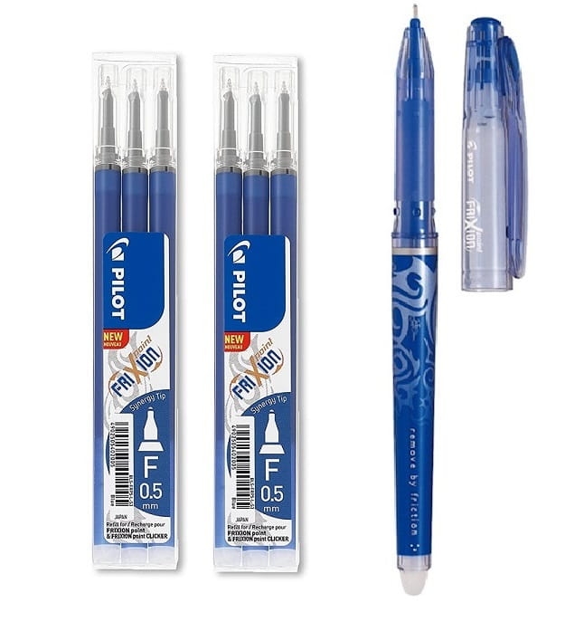 Pióro Pilot Frixion 0,5 Niebieskie + 2x Wkłady Frixion 0,5 Niebieskie 3 sztuk
