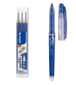 Pióro Pilot Frixion 0,5 Niebieskie + Wklad Frixion 0,5 Niebieski 3 sztuk