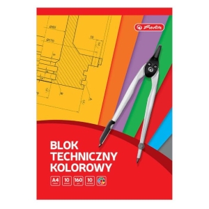 Blok Techniczny Kolorowy A4 10 Kartek Herlitz 160g