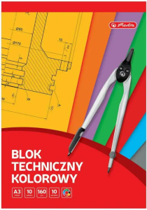 Blok Techniczny Kolorowy A3 10 Kartek Herlitz 160g