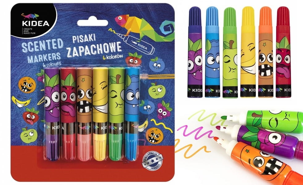 Pisaki Zapachowe 6 kolorów Kidea PZ6KA