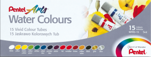 Farby Akwarelowe w Tubkach Pentel 15 kolorów