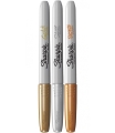 Marker Permanent Sharpie Zestaw 3 sztuki Złoty, Srebrny, Brązowy Mettalic