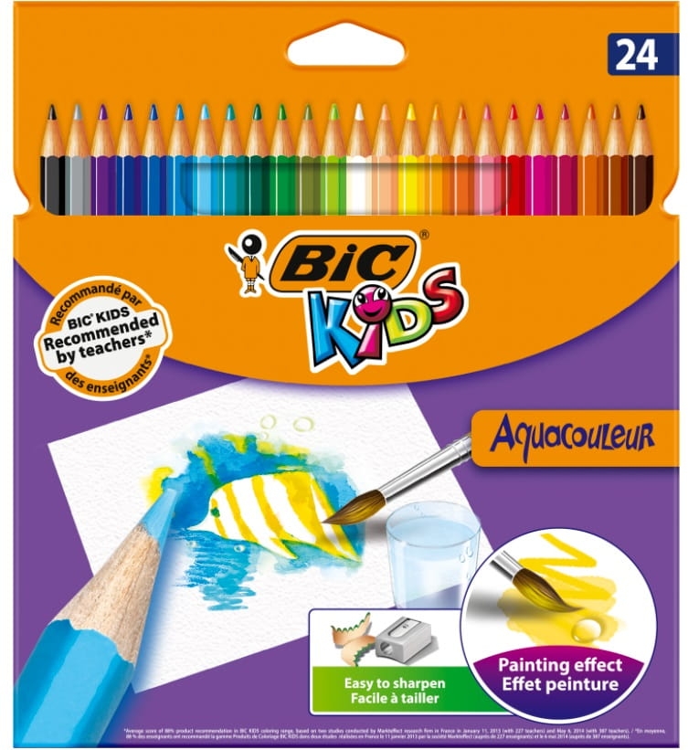 Kredki Akwarelowe BIC Kids Aquacouleur 24 kolory