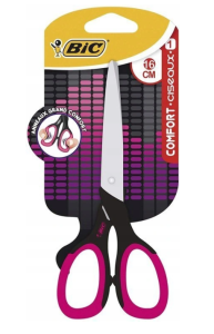 Nożyczki BIC Comfort Czarno-Różowe 16 cm