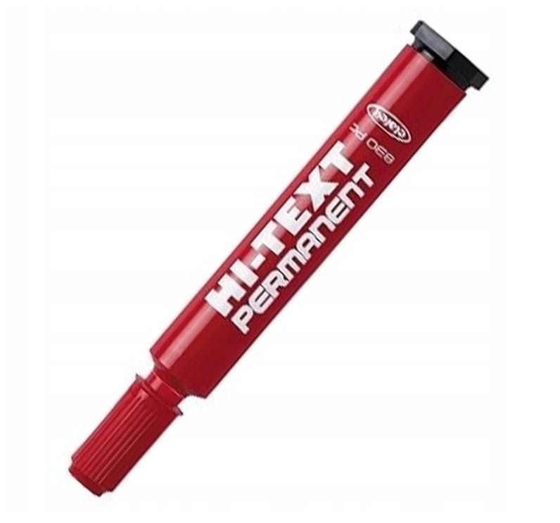 Marker Permanent Ścięty Czerwony Hi-Text-830Pc