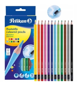 Kredki Ołówkowe Wymazywalne Pelikan 12 sztuk
