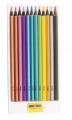 Kredki Ołówkowe Metaliczne 12 Kolorów + Temperówka Strigo