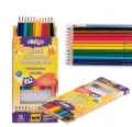 Kredki Ołówkowe Akwarelowe 12 Kolorów + Temperówka + Pędzelek Strigo SSC112