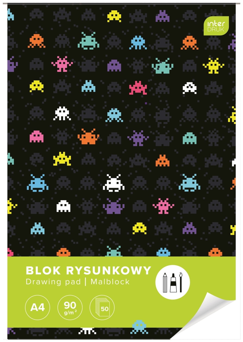 Blok Rysunkowy A4 50 Arkuszy 90g Game Over Interdruk