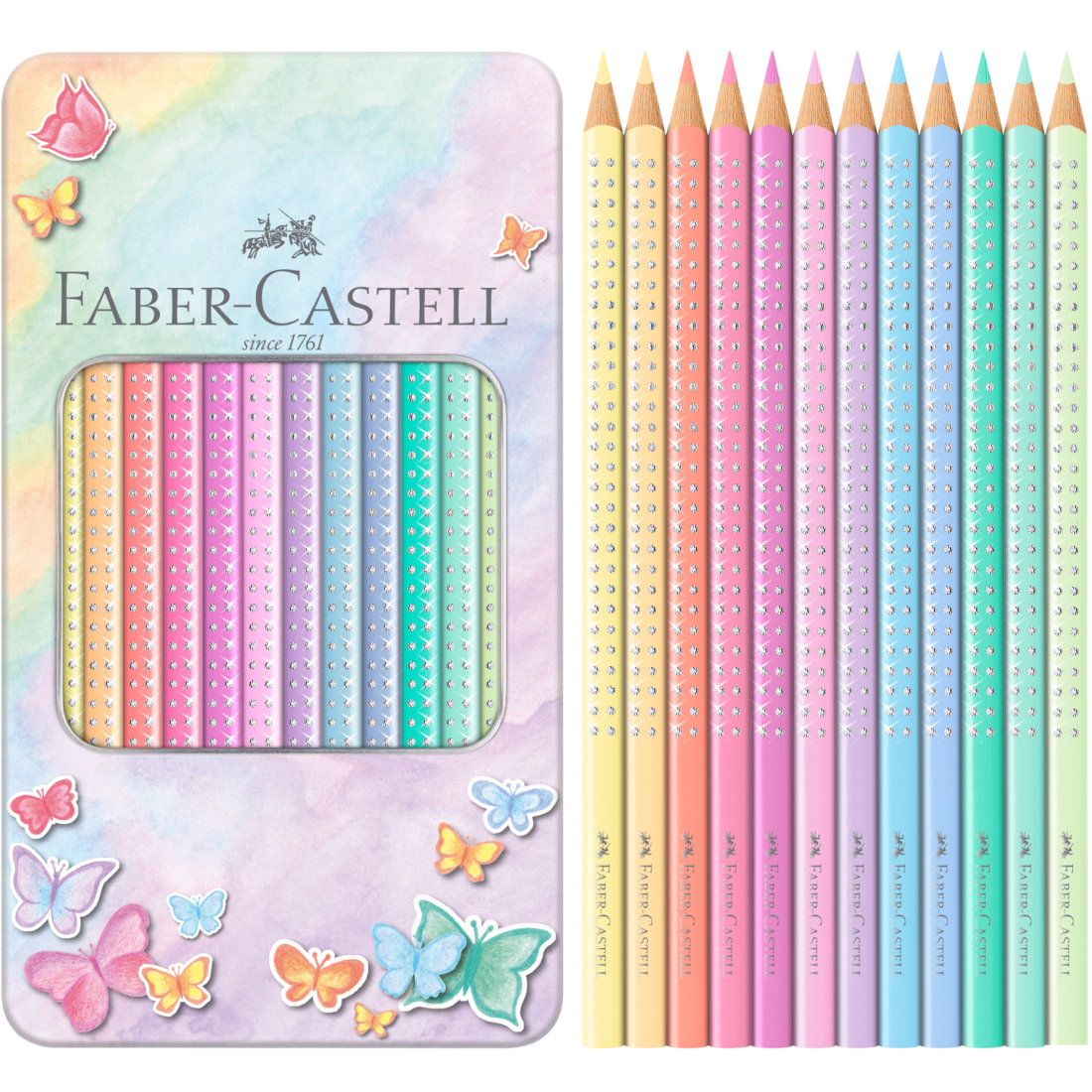 Kredki Ołówkowe Pastelowe Sparkle 12 Kolorów Faber-Castell