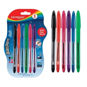 Długopisy Ball Pen Soft Jet 0,7mm 6 Kolorów