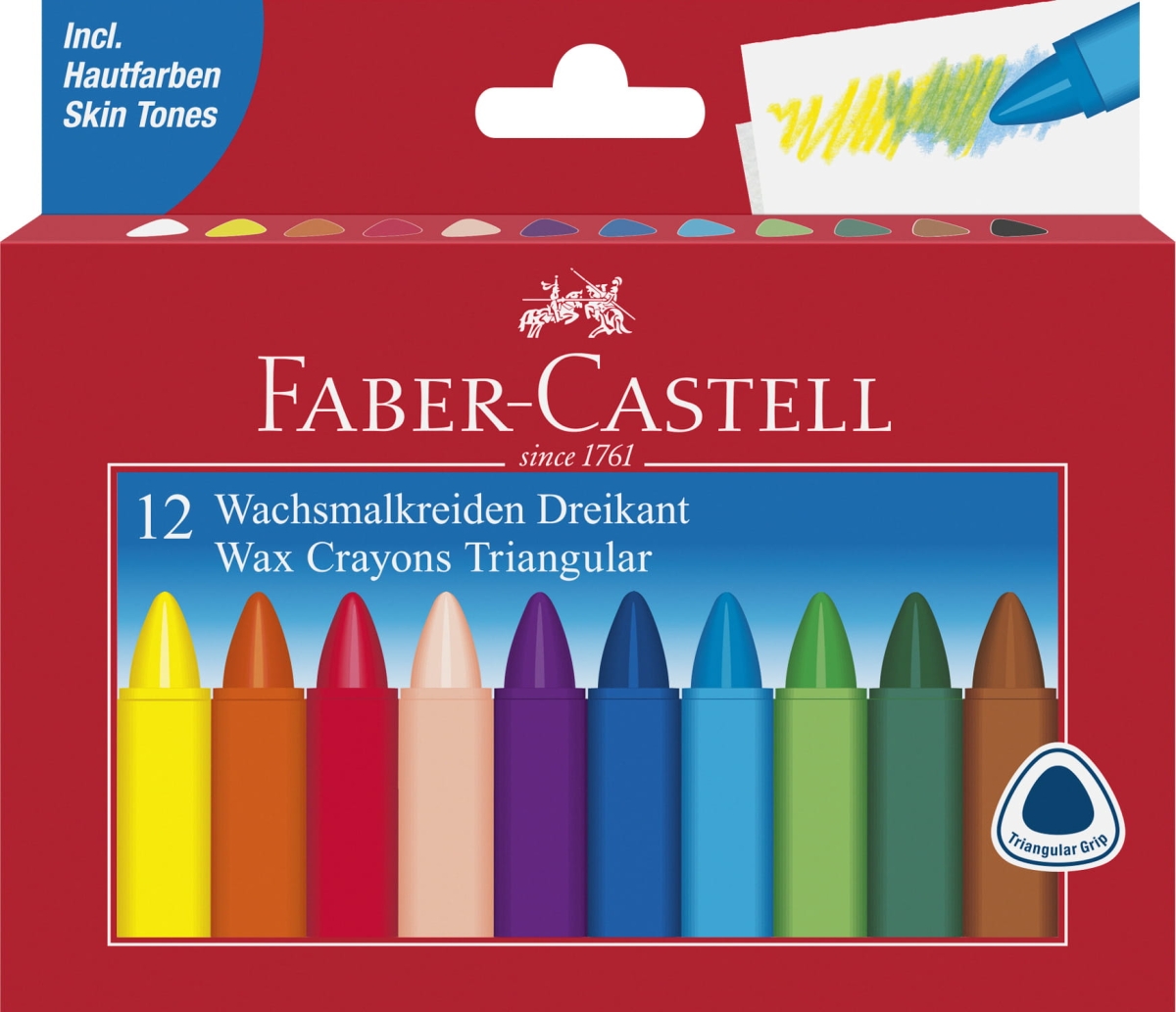 Kredki Świecowe Trójkątne Faber-Castell 12 Kolorów