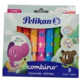Flamastry Pisaki Dla Dzieci Combino Pelikan 9 sztuk