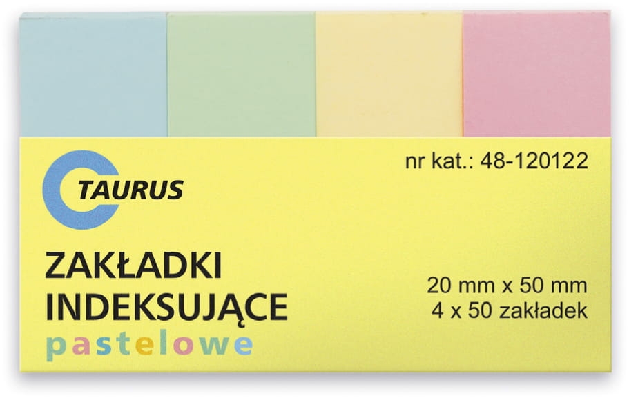 Zakładki Indeksujące 20x50mm 4x40sztuk Pastelowe