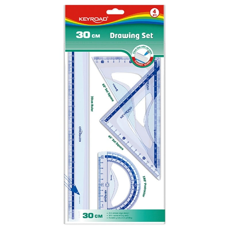 Zestaw Geometryczny Keyroad Plastikowy Transparentny