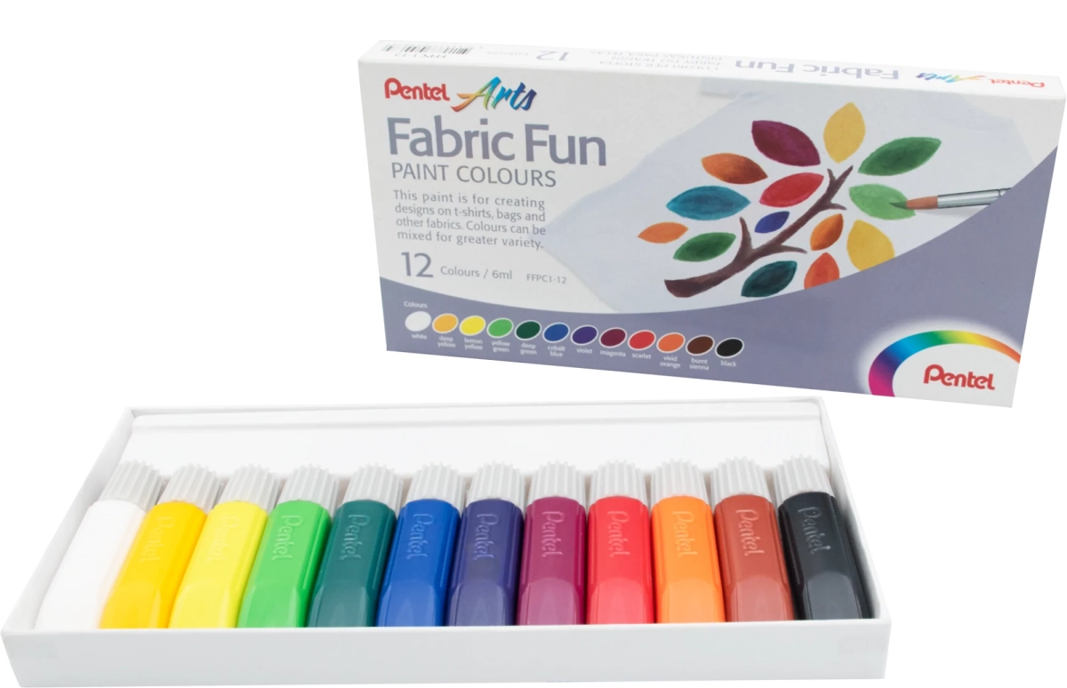 Farby Do Tkanin Pentel 12 Kolorów 