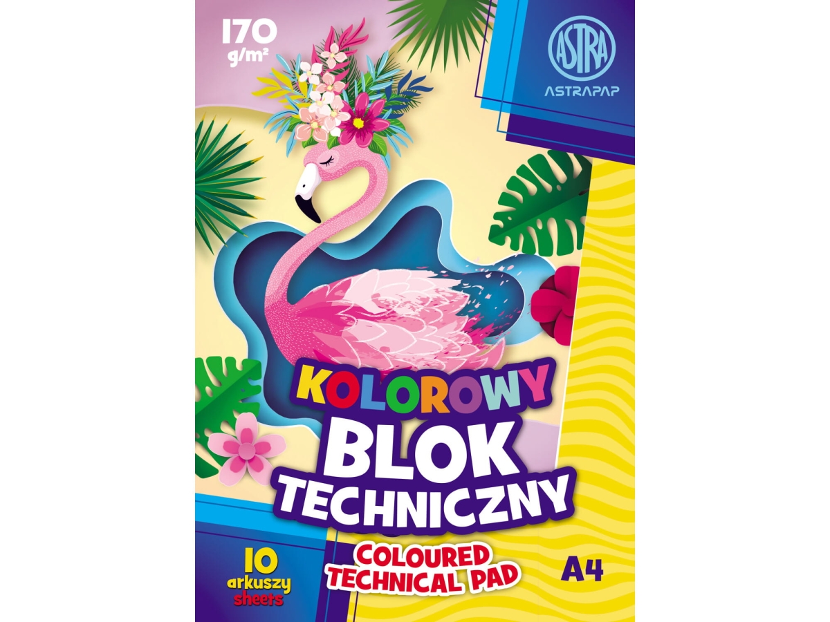 Blok Techniczny Kolorowy A4 10 Arkuszy 170g