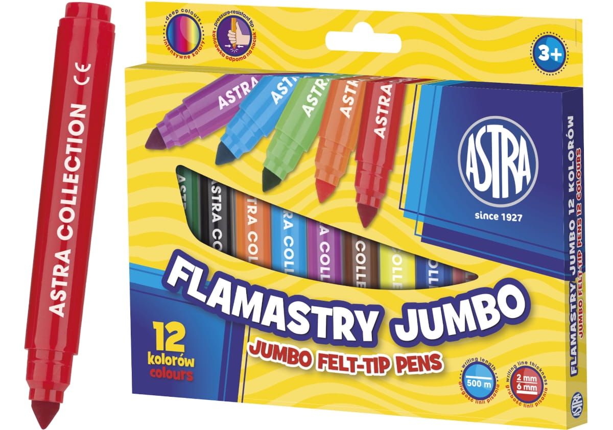 Flamastry Astra Jumbo 12 Kolorów 