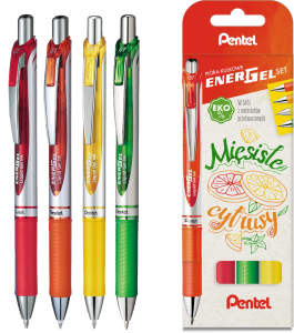 Pióro Pentel Energel BL77 4 Sztuki Mięsiste Cytrusy