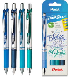 Pióro Pentel Energel BL77 4 Sztuki Błękitne Ukojenie 