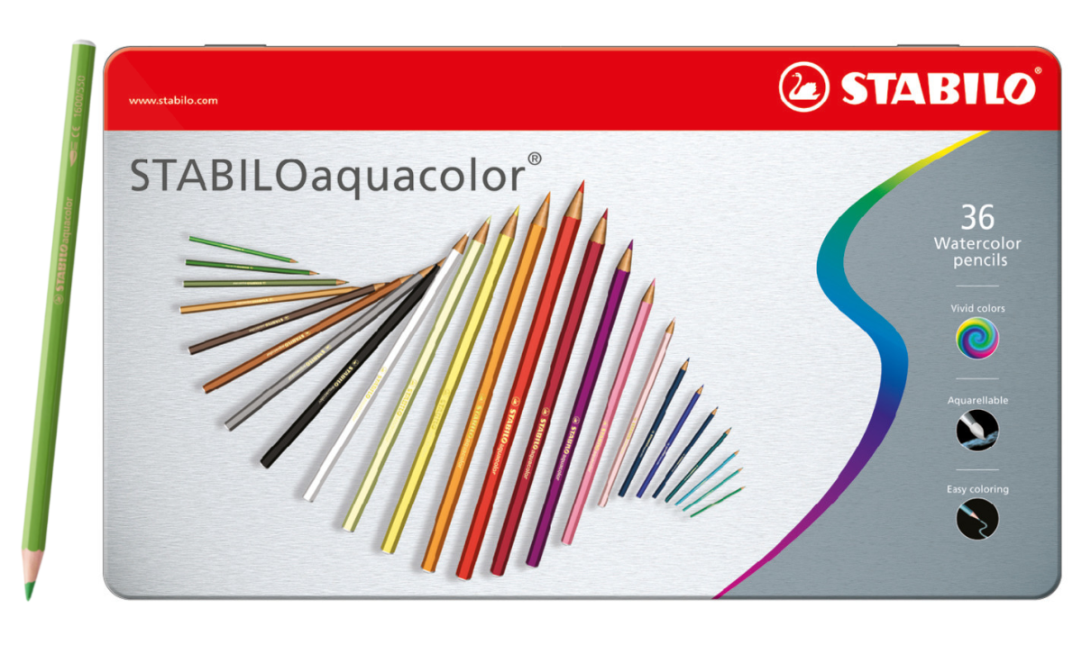 Kredki Stabilo Aquacolor 36 kolorów Opakowanie Metalowe