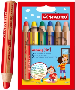 Kredki Stabilo Woody 3in1 6 sztuk