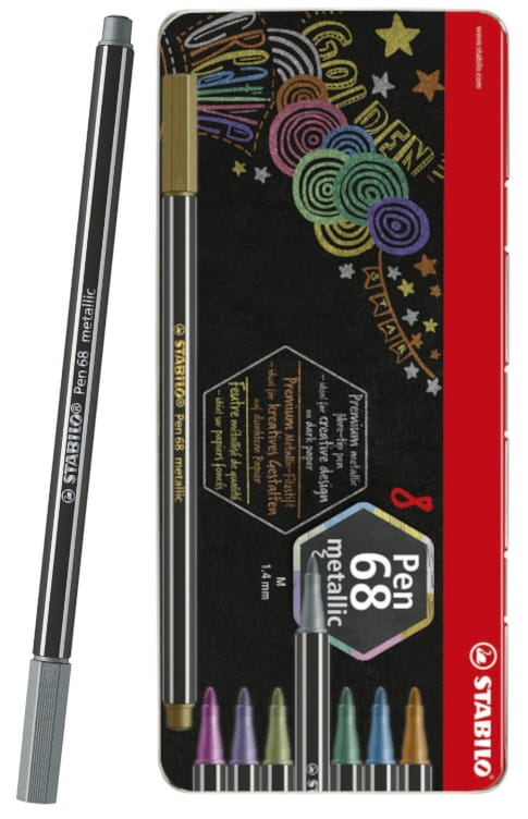 Flamastry Stabilo Pen68 Arty 8 sztuk Kolory Metaliczne