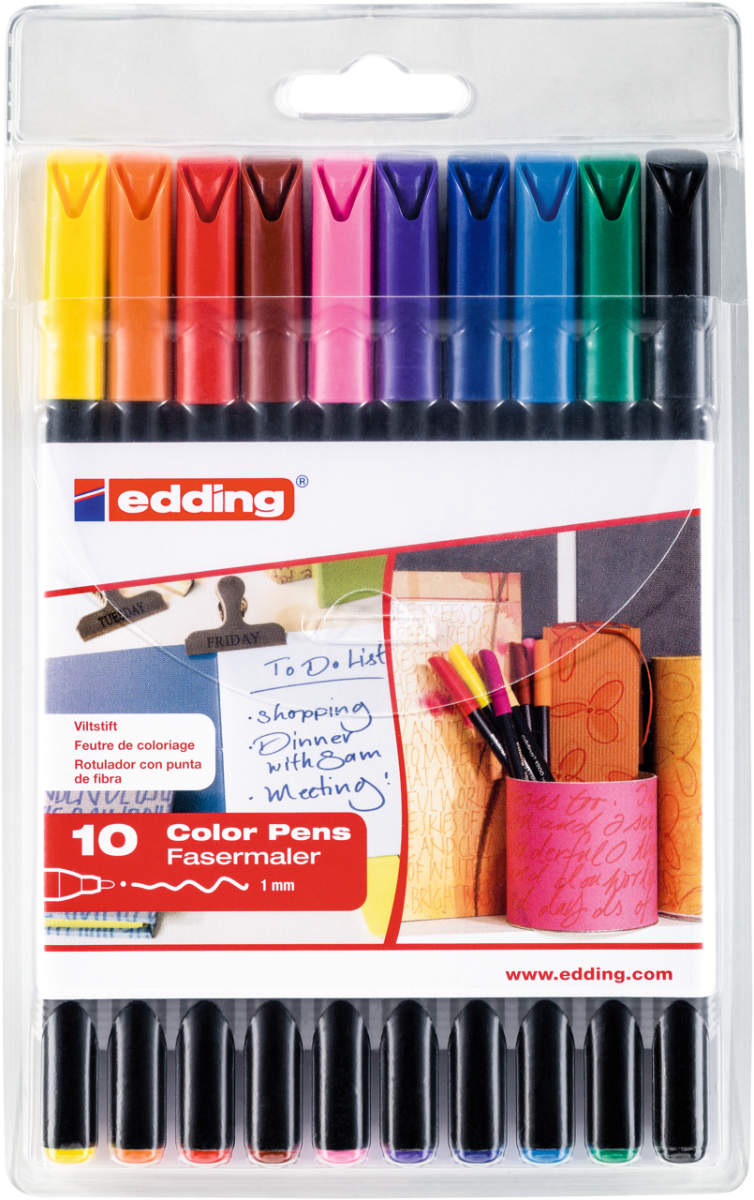 Pisaki Edding Artystyczne 10-Kolorów 0,5-1mm Etui 1200/10s