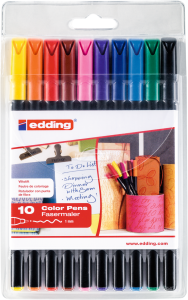 Pisaki Edding Artystyczne 10-Kolorów 0,5-1mm Etui 1200/10s