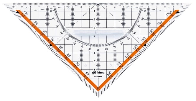 Ekierka geometryczna Centro Rotring 22cm/45 z uchwytem S0903950