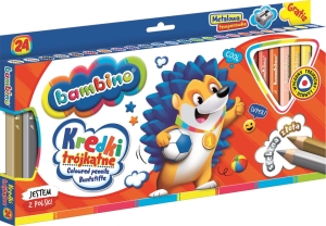 Kredki Trójkątne Bambino 24 kolory + Temperówka