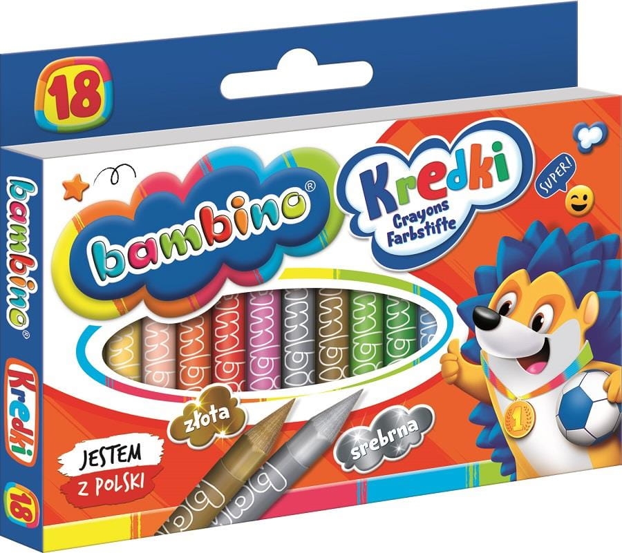Kredki Szkolne Bambino Z Glinki 18 Kolorów