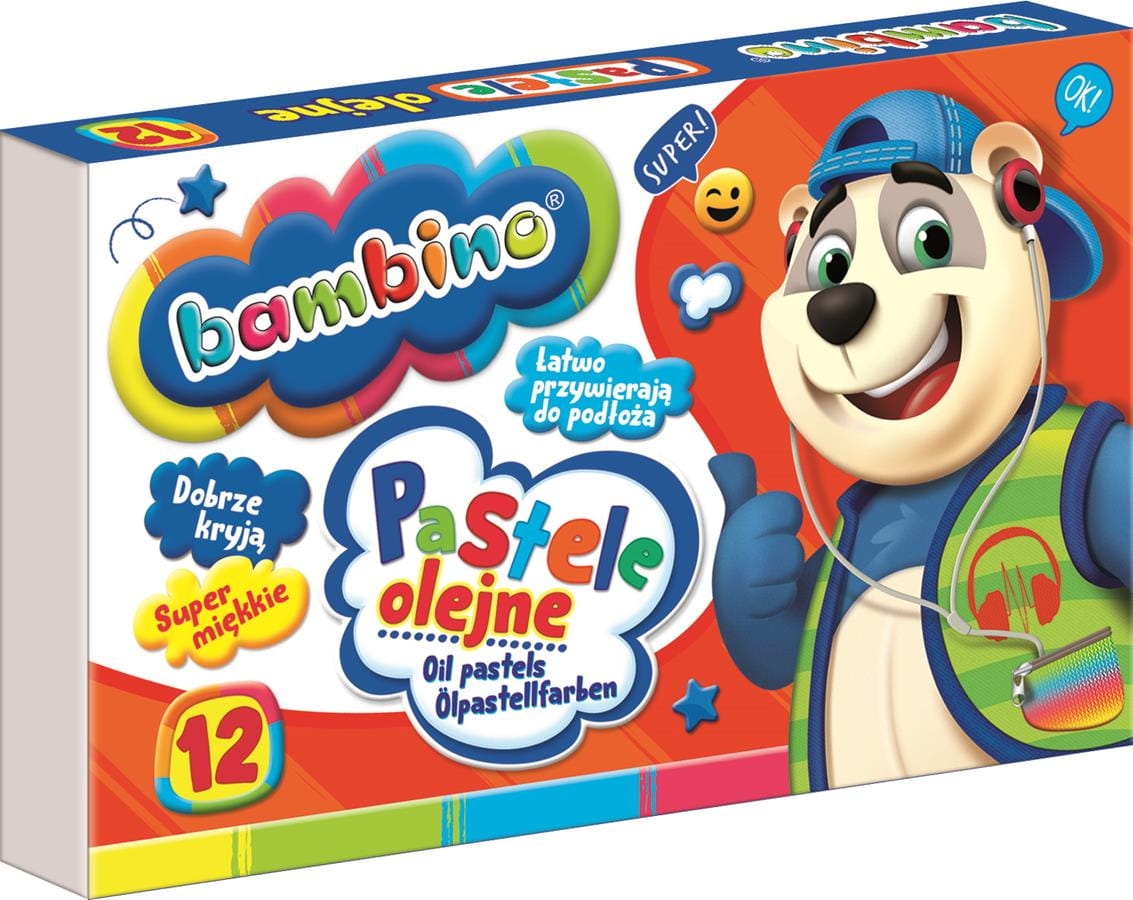 Kredki Pastele Olejne Bambino 12 kolorów 