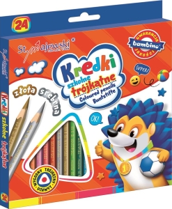Kredki Ołówkowe Trójkątne Szkolne Bambino 24 kolory