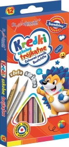 Kredki Ołówkowe Trójkątne Szkolne Bambino 12 kolorów