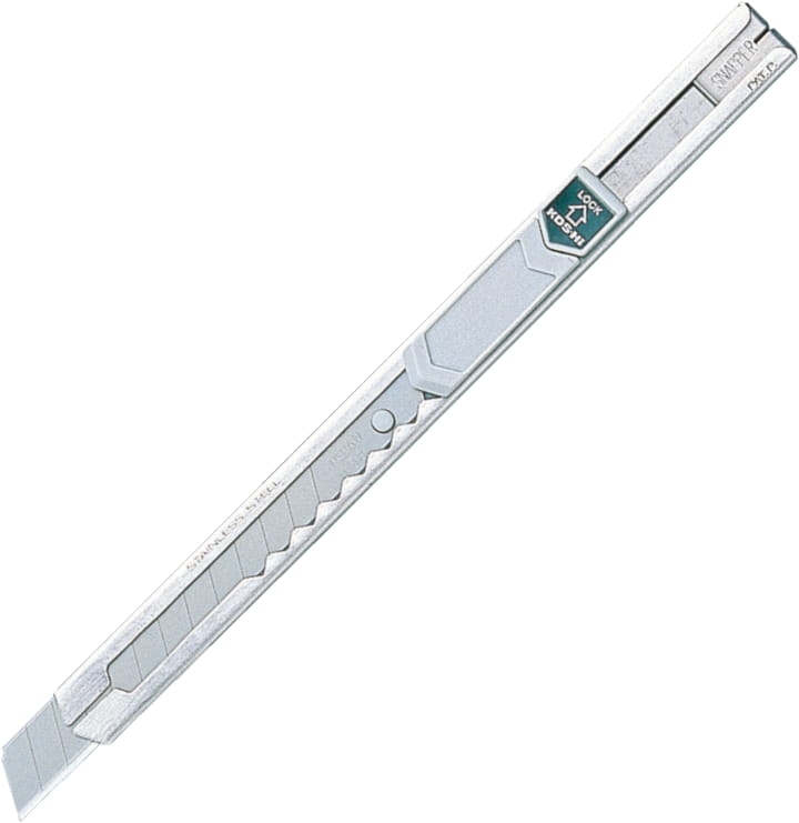 Nóż segmentowy 9mm KDS S-12 Metal Slim Silver + 3 ostrza