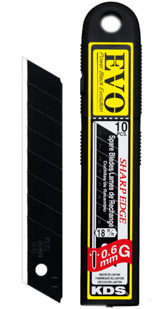 Ostrza Łamane Czarne 18mm KDS GB-10B EVO 0,6mm 10 sztuk